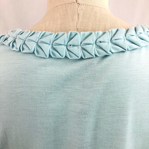 Talbots Top Rayon Blue Scoop neck 2X Petite 3/4 sleeves - Picture 3 of 10
